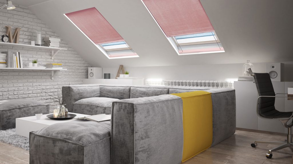 ClearFit™ Cellular Shades for Skylights in the living room